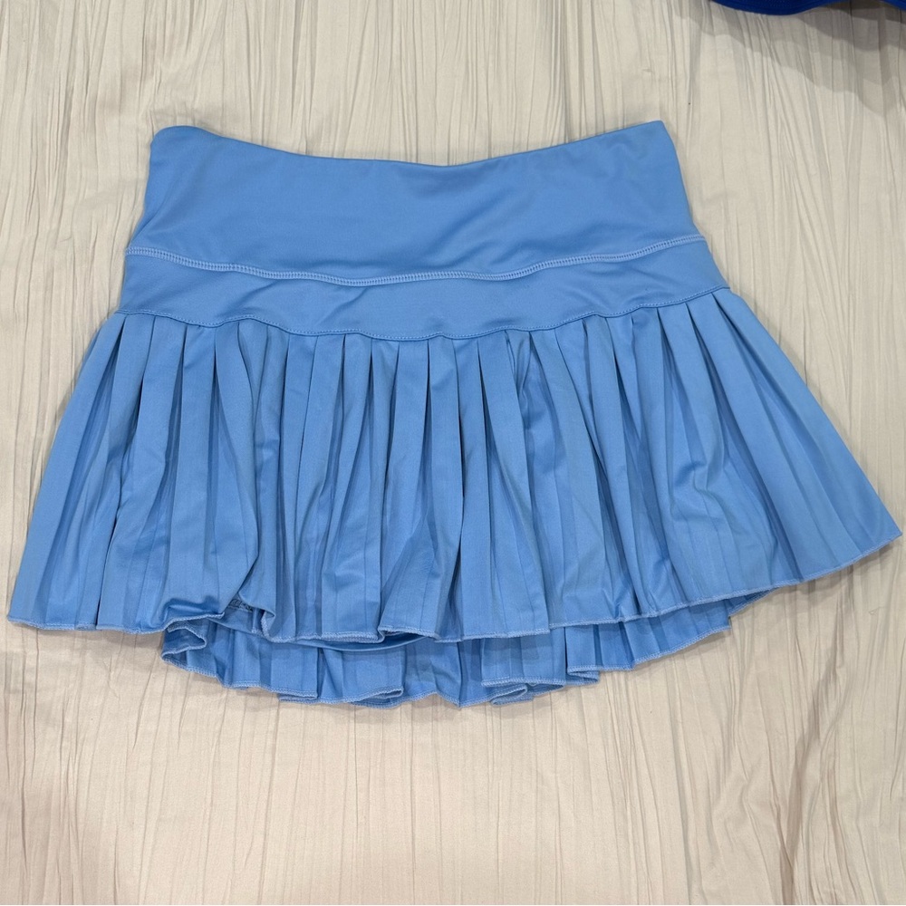 Gold Hinge Olympic Blue Pleated Tennis Skirt